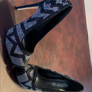 Black and silver studded shoes